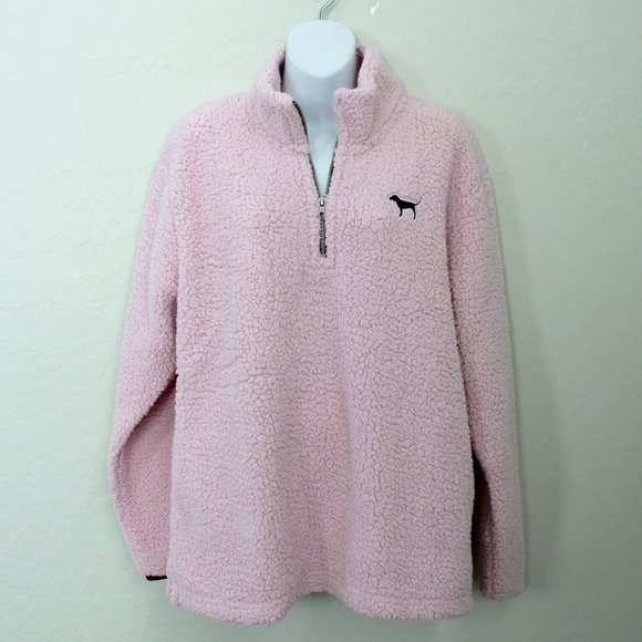 PINK Victoria's Secret Sweaters - NWOT PINK VS Sherpa Boyfriend Quarter Zip
